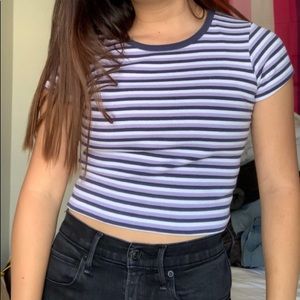 Striped Cropped Brandy Melville Tee